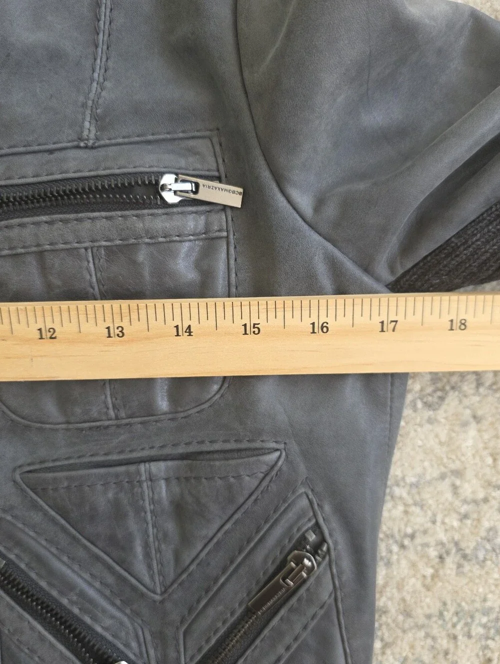 BCBGMAXAZRIA Gray REAL Leather Moto Jacket – Edgy Luxe Designer Jacket S